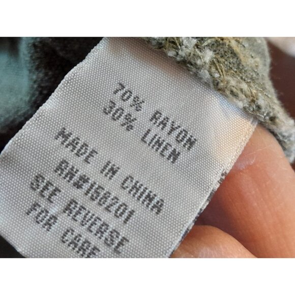 Womens Wide Leg Linen Blend Pull On Drawstring Pants Pockets Size Large Olive - Picture 5 of 9